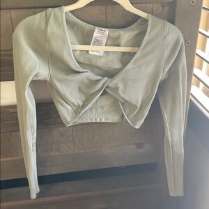 Cotton On Light Green Ribbed Crop Top